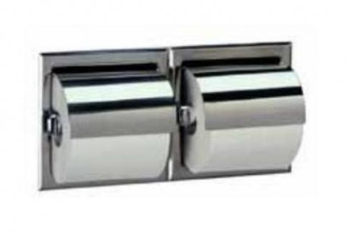 BOBRICK  B699 Double Toilet Roll Holder with Hood Recessed