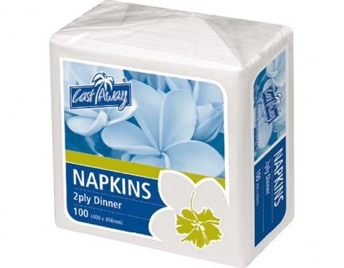 Castaway Premium Napkins Dinner 2 Ply white