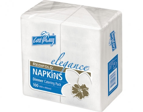 Castaway Elegance  Redifold Dinner Napkins White
