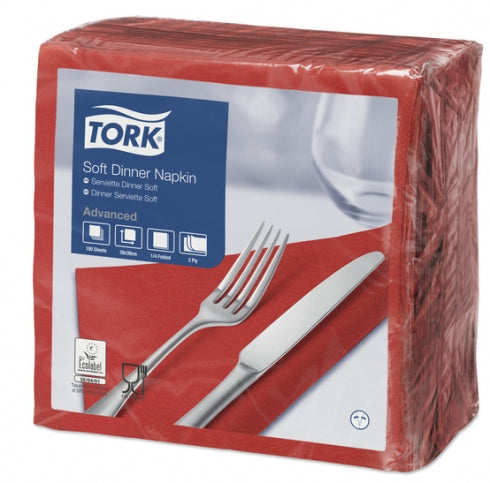 TORK Edge Emboss 477591 Dinner Napkin Quarterfold 3 Ply