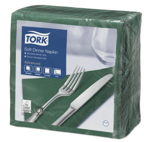 TORK Edge Emboss 477604 Dinner Napkin Quarterfold 3 Ply
