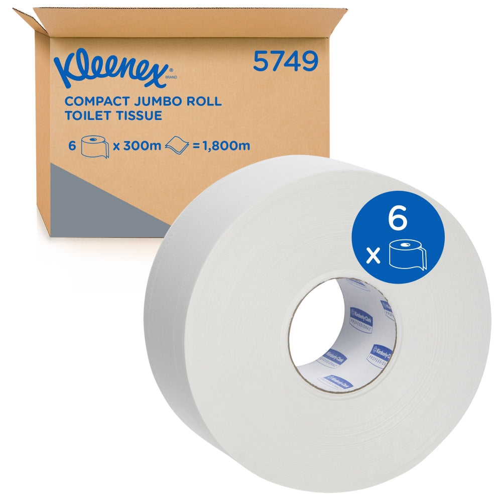 Kleenex  5749 Compact Jumbo Toilet Tissue Roll 2 Ply 300m
