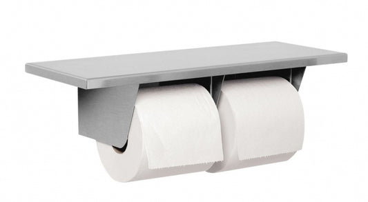 Bradley  5263 Double Toilet Roll Holder with Shelf