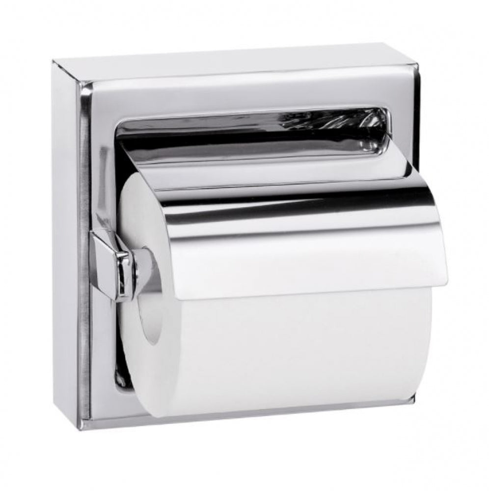 Bradley  5106 Single Toilet Roll Holder Surface Mount Hooded