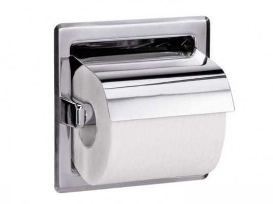 Bradley  5103 Single Toilet Roll Holder Recessed Hooded