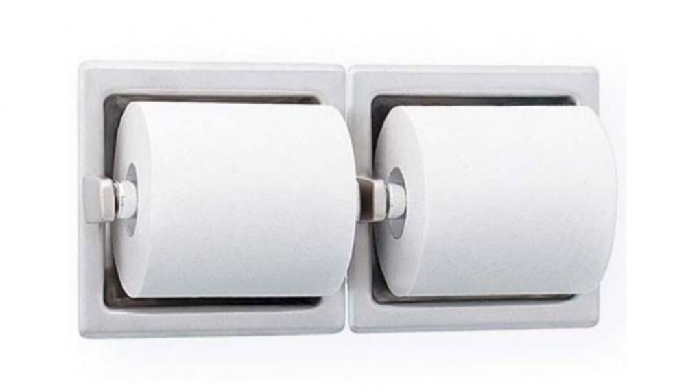 Bradley  5124 Dual Toilet Roll Holder Recessed No Hood