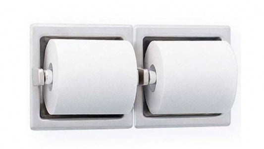 Bradley  5124 Dual Toilet Roll Holder Recessed No Hood