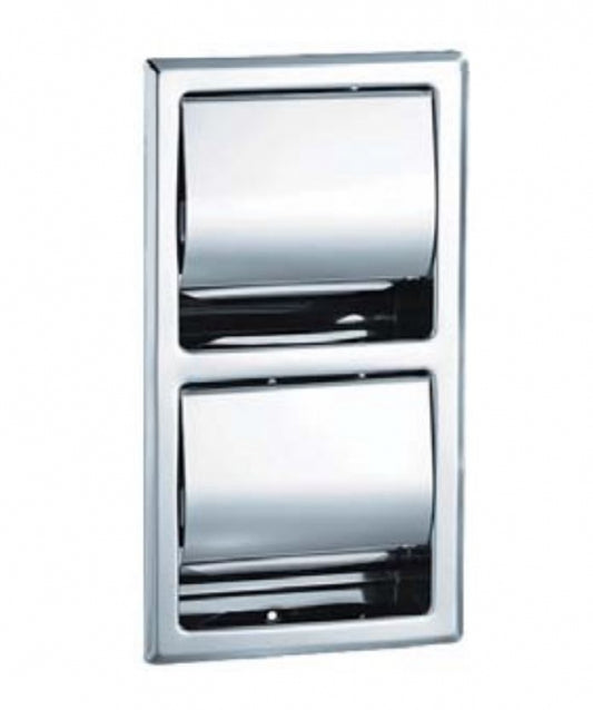 Bradley  5127 Double Toilet Roll Holder Recessed Hooded