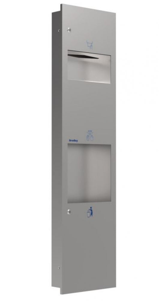 Bradley  2827A-MB  3-In-1 Unit Towel Dispenser Hand Dryer Waste Bin 15L