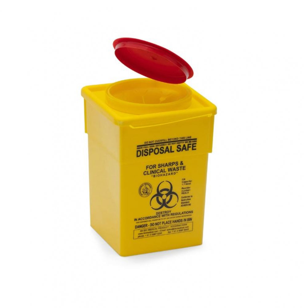 IDC Medical RE2LS Sharps Disposal Container Sqaure 2L