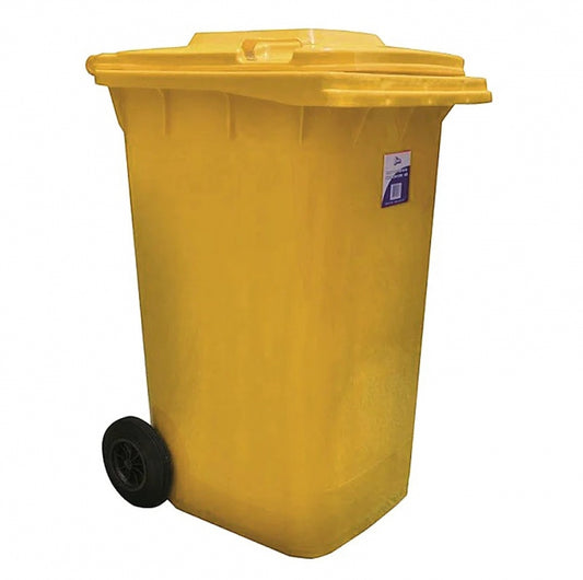 Edco  19403 Heavy Duty Bin With Wheels 240 Litre Yellow