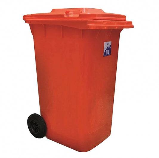 Edco  19401 Heavy Duty Bin With Wheels 240 Litre Red