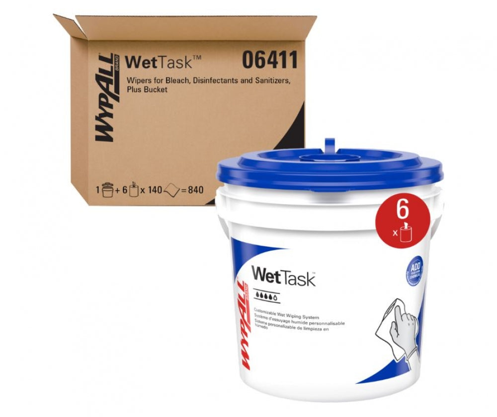 Wypall Wettask  6411 Critical Clean Wipers with Bucket
