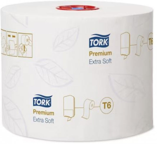 TORK T6 Mid-Size  127510 Toilet Paper Roll Soft Premium 70m