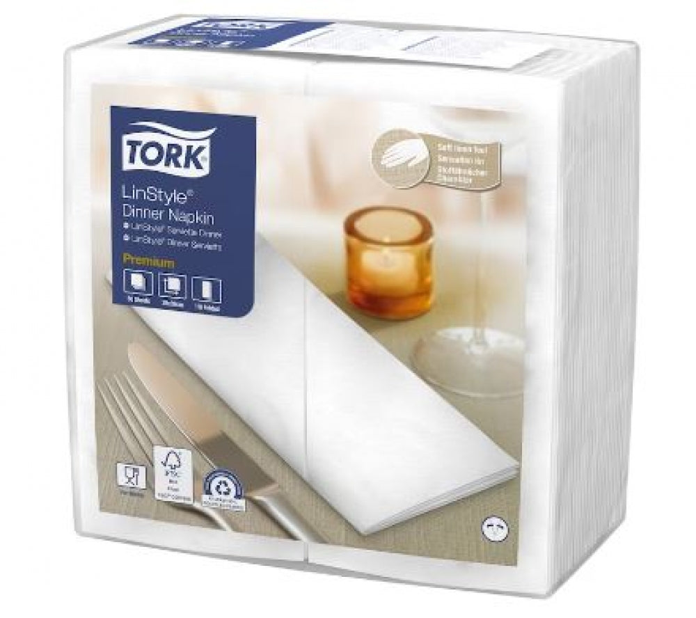 TORK LinStyle 478145 Dinner Napkin 8 Fold White