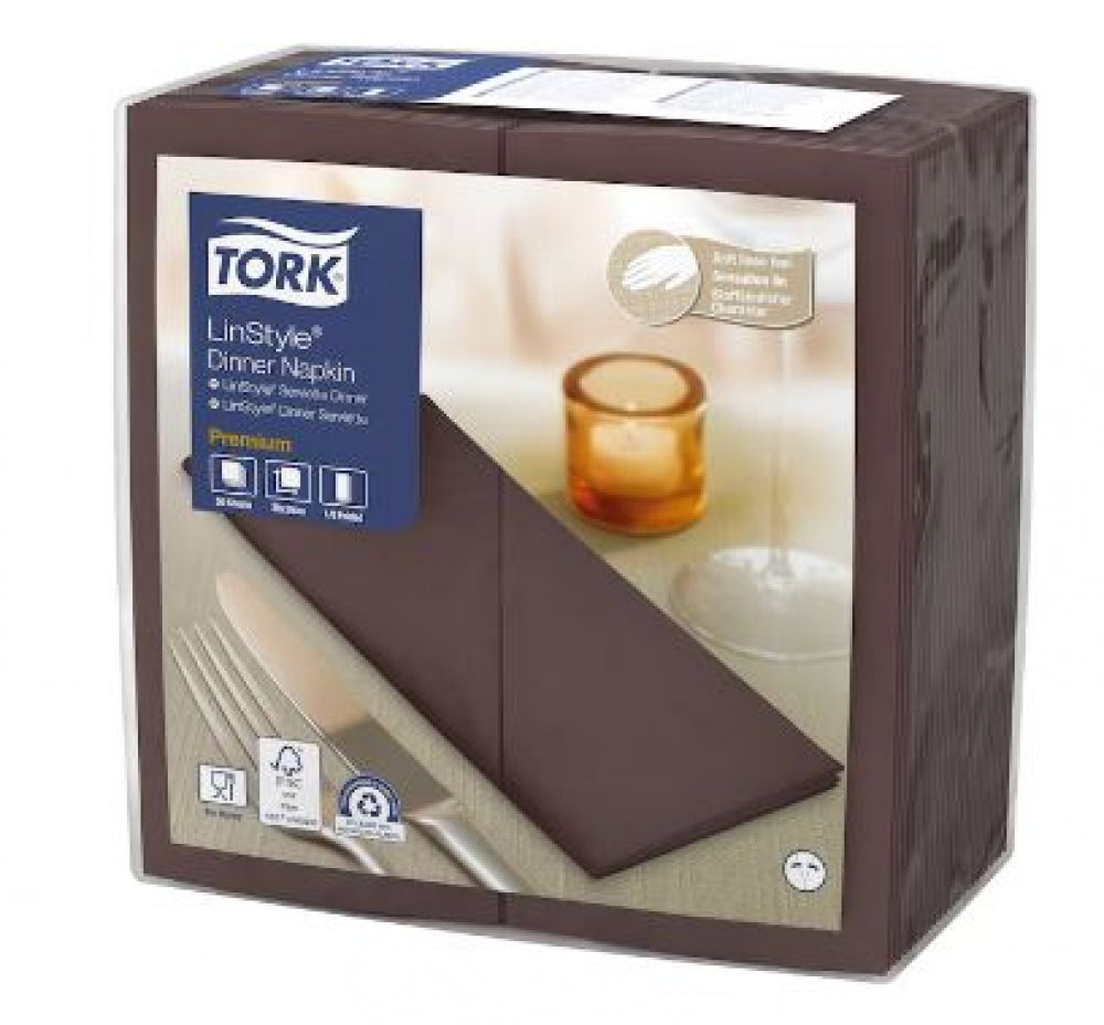 TORK Linstyle 478150 Premium Dinner Napkin 8 Fold Cocoa