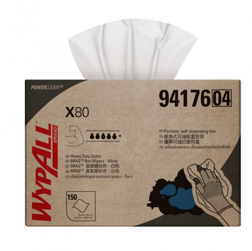 Wypall PowerClean X80 BRAG Box Single Sheet Wipers