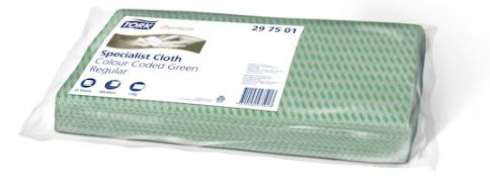 TORK 297501 Green Cleaning Cloth Folded