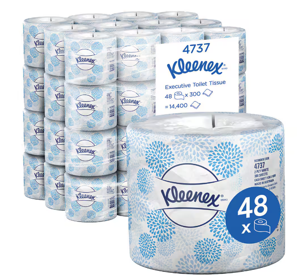 Kleenex  4737 Executive Toilet Paper Rolls 300 Sheet Bulk Buy