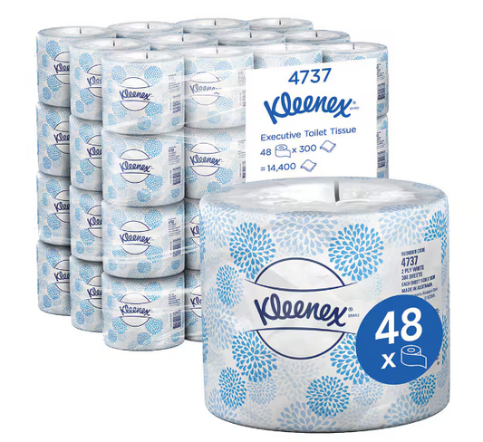 Kleenex  4737 Executive Toilet Paper Rolls 300 Sheet Bulk Buy