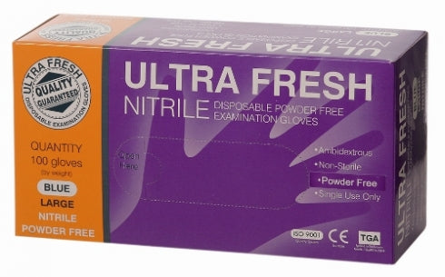 UltraFresh   Disposable Nitrile Gloves Powder Free Small