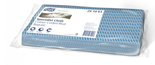 TORK  297401 Blue Coloured Cleaning Cloth Folded