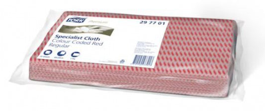 TORK  297701 Red Cleaning Cloth Folded