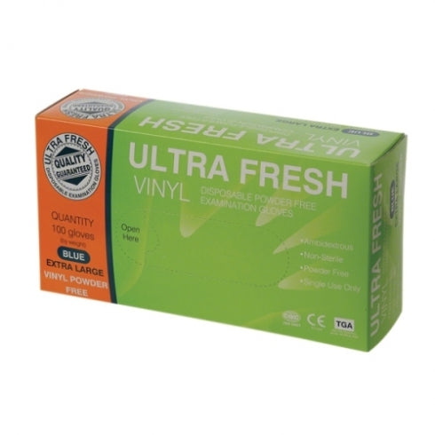 UltraFresh   Disposable Vinyl Gloves Powder Free Large