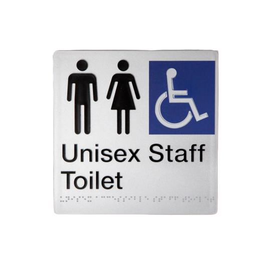 BEST BUY  Unisex Accessible Staff Toilet Amenity Sign Braille