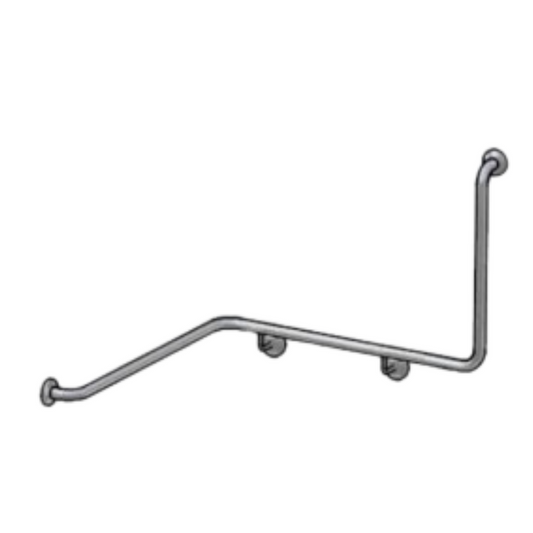 Bradley  832 Corner Toilet Grab Rail 90 Degree Left Hand