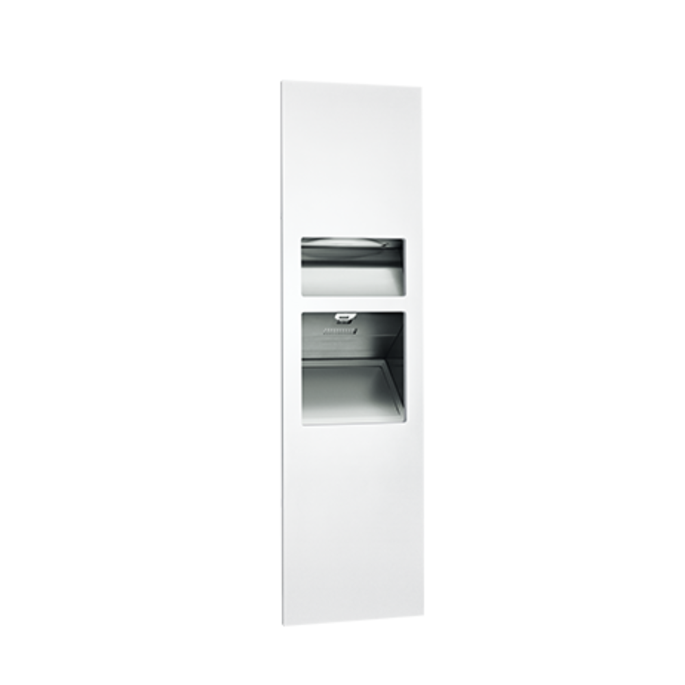 JD MACDONALD Turbo Piatto  10-64672-2-00 3 In 1 Combo Unit Towel Dispenser Hand Dryer and Waste Bin 26L